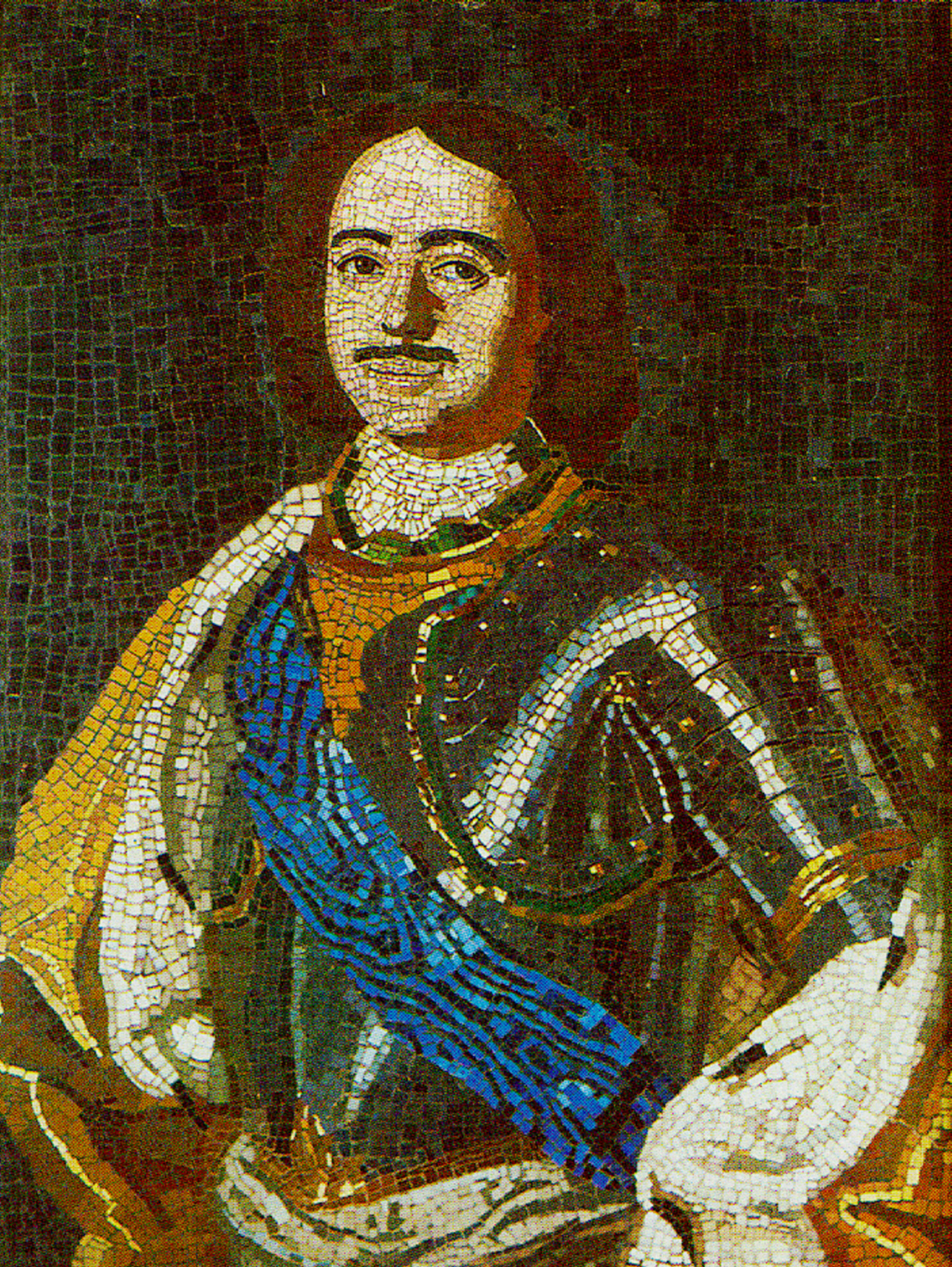 Портрет Петра I. Мозаика Ломоносова М. В. 1754